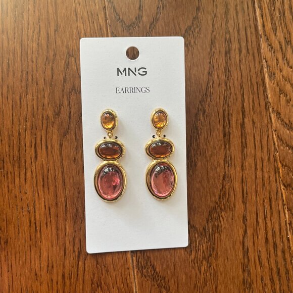 NWT - Mango Women's Earrings with Geometric Appliqué - Picture 3 of 7